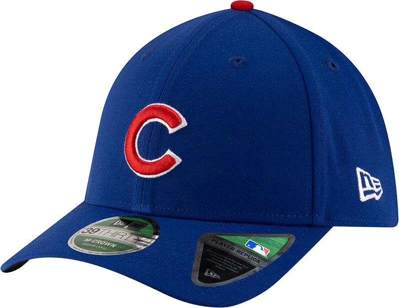 Chicago Cubs New Era M-Crown 39Thirty Player Replica Blue Flex Fit Hat product image 1, provided for visual reference and