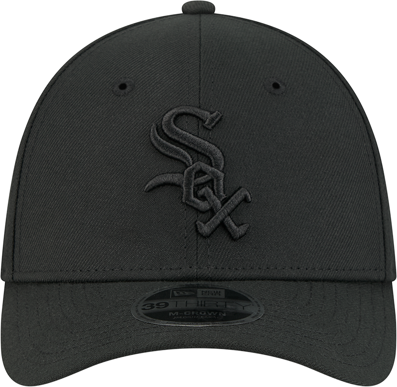Chicago White Sox New Era M-Crown 39Thirty Tonal Black Flex Fit Hat product image 2, provided for visual reference and