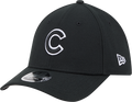 Chicago Cubs New Era M-Crown 39Thirty Black/White Flex Fit Hat product image 1, provided for visual reference and product