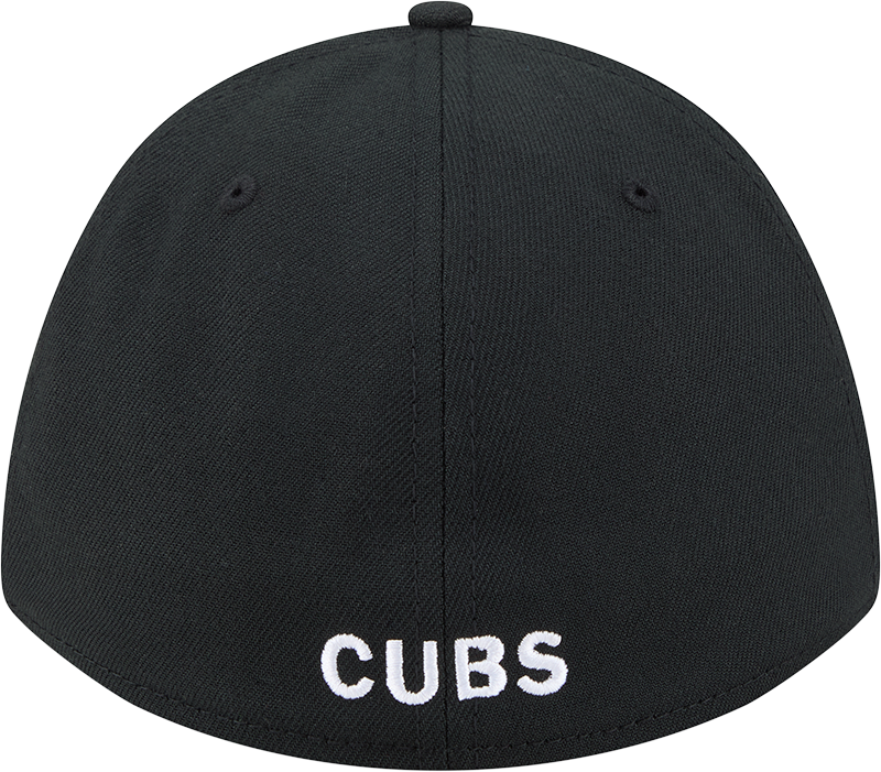 Chicago Cubs New Era M-Crown 39Thirty Black/White Flex Fit Hat product image 6, provided for visual reference and product