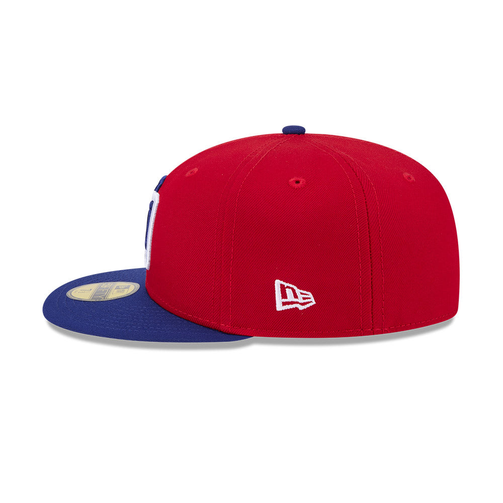 Dominican Republic Baseball New Era 2026 World Baseball Classic 59FIFTY Fitted Hat - Red/Royal product image 7, provided for