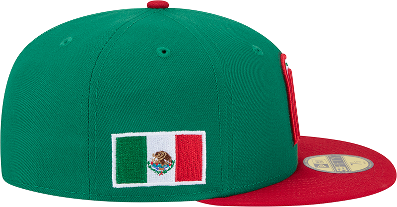 Mexico Baseball New Era 2026 World Baseball Classic 59FIFTY Fitted Hat - Green/Red product image 4, provided for visual
