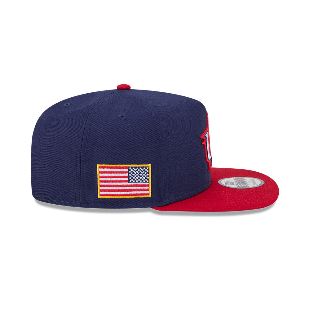 New Era Team USA 2026 World Baseball Classic 9Fifty A-Frame Snap Adjustable Hat - Navy/Red product image 5, provided for