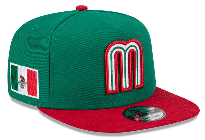 New Era Mexico 2026 World Baseball Classic 9Fifty A-Frame Snap Adjustable Hat - Green/Red product image 1, provided for