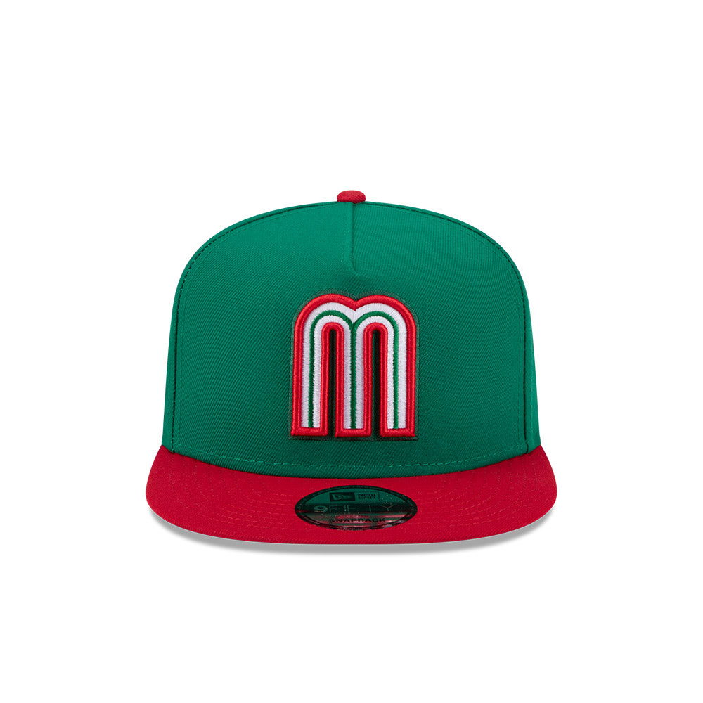New Era Mexico 2026 World Baseball Classic 9Fifty A-Frame Snap Adjustable Hat - Green/Red product image 2, provided for
