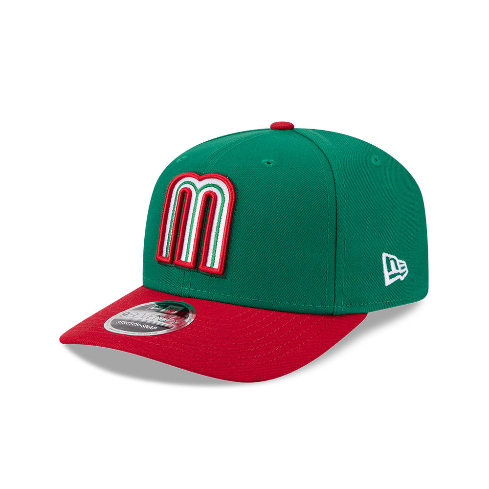 New Era Mexico 2026 World Baseball Classic 9SEVENTY Stretch Snap Adjustable Hat - Green/Red product image 3, provided for