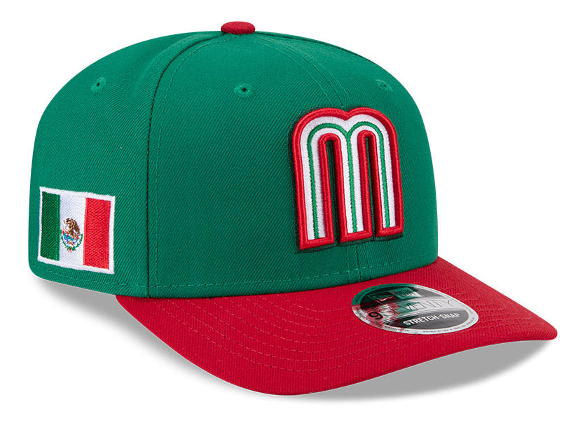 New Era Mexico 2026 World Baseball Classic 9SEVENTY Stretch Snap Adjustable Hat - Green/Red product image 1, provided for