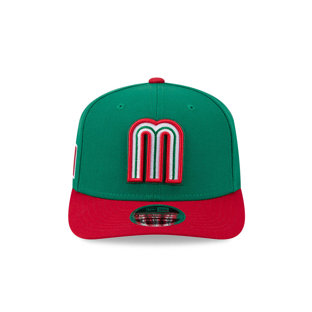 New Era Mexico 2026 World Baseball Classic 9SEVENTY Stretch Snap Adjustable Hat - Green/Red product image 2, provided for