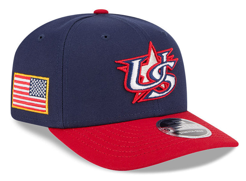 New Era Team USA 2026 World Baseball Classic 9SEVENTY Stretch Snap Adjustable Hat - Navy Blue product image 1, provided for