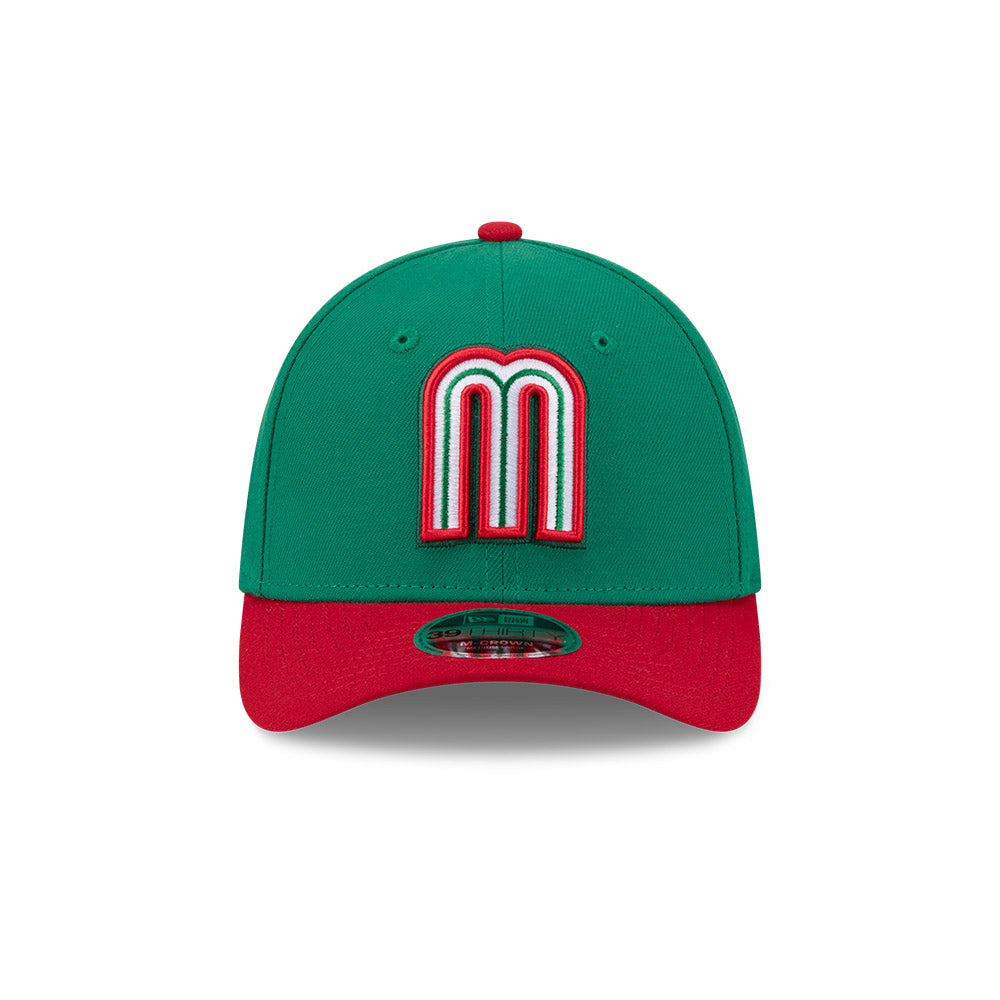 Mexico Baseball New Era 2026 World Baseball Classic M-Crown 39THIRTY Flex Hat - Green/Red product image 2, provided for