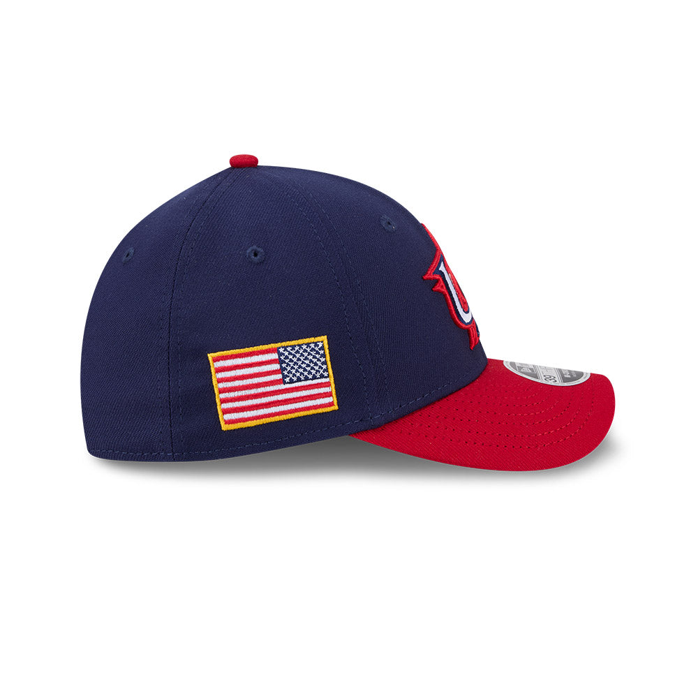 USA Baseball New Era 2026 World Baseball Classic M-Crown 39THIRTY Flex Hat - Navy/Red product image 6, provided for visual