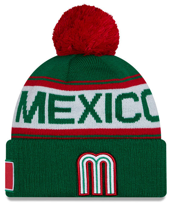New Era Mexico 2026 World Baseball Classic Winter Knit Hat - Green/Red product image 1, provided for visual reference and