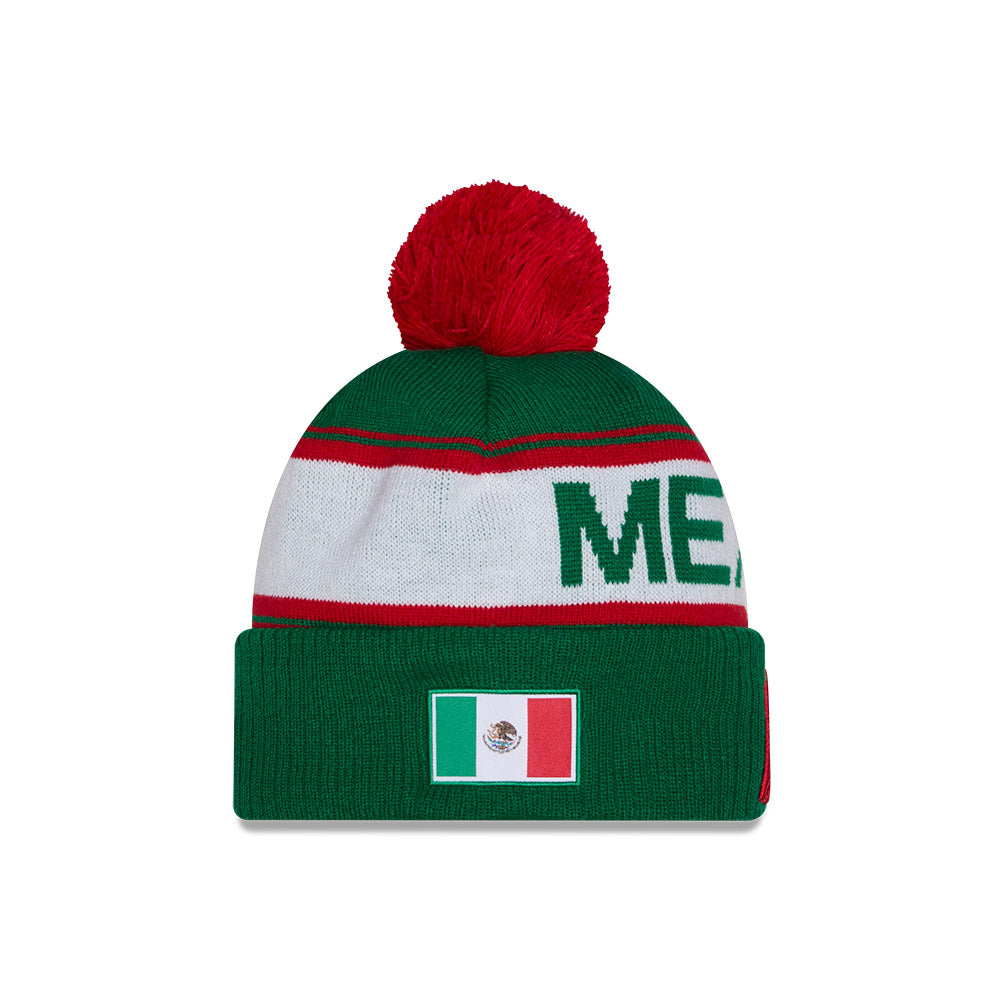 New Era Mexico 2026 World Baseball Classic Winter Knit Hat - Green/Red product image 2, provided for visual reference and