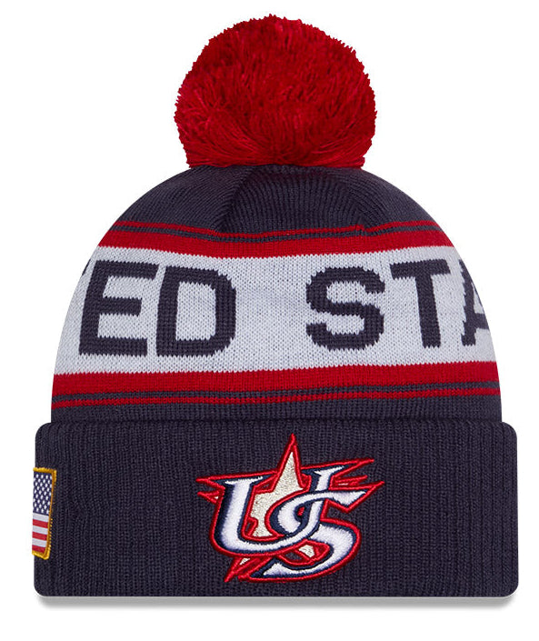 New Era Team USA 2026 World Baseball Classic Winter Knit Hat - Navy product image 1, provided for visual reference and