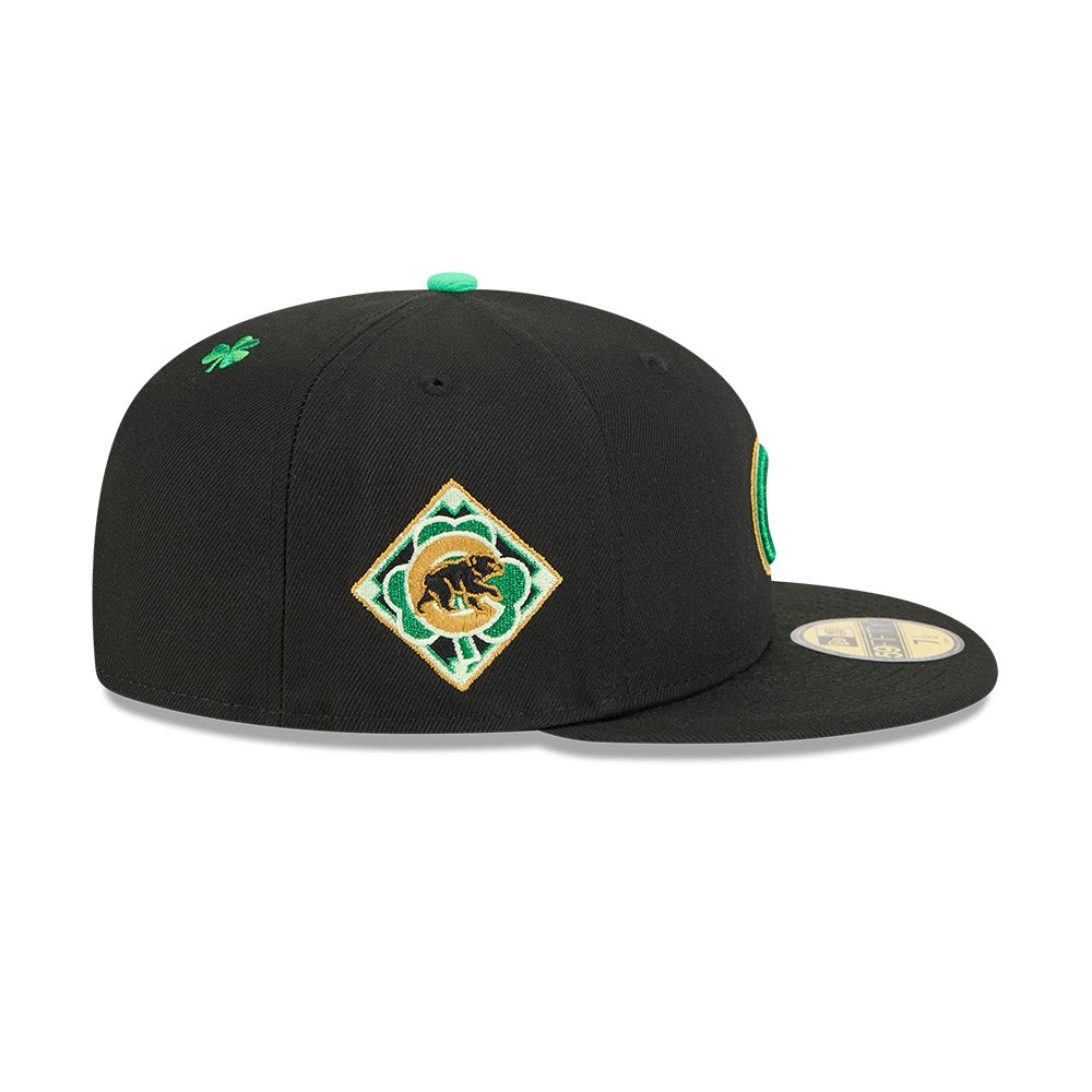 Chicago Cubs New Era Black 2026 St. Patrick's Day Authentic Collection On-Field 59FIFTY Fitted Hat for Men product image 5,