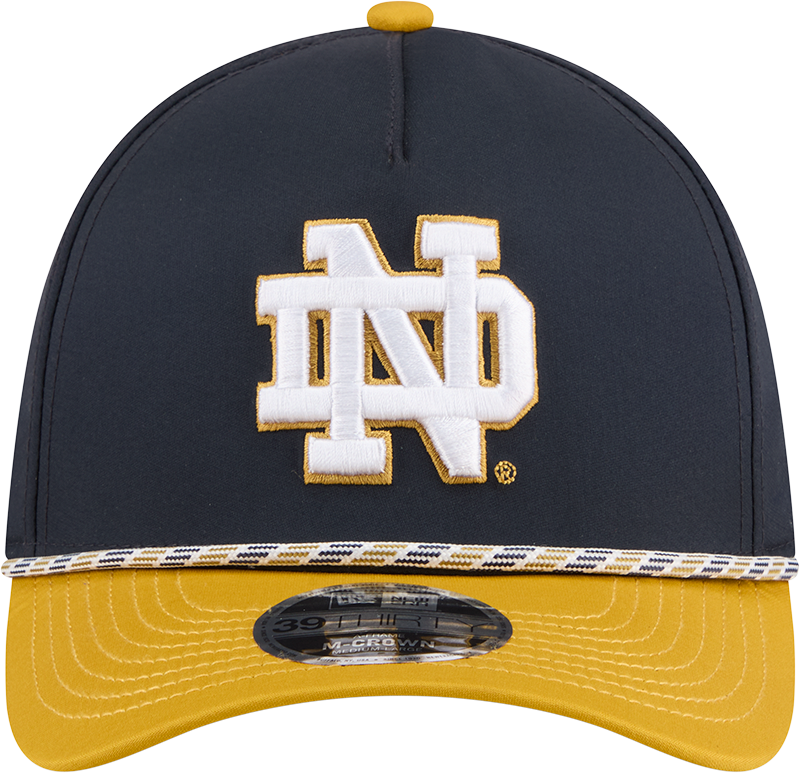 Mens New Era Notre Dame Fighting Irish M-Crown A-Frame Rope 39THIRTY Flex Hat-Gold/Navy product image 2, provided for visual
