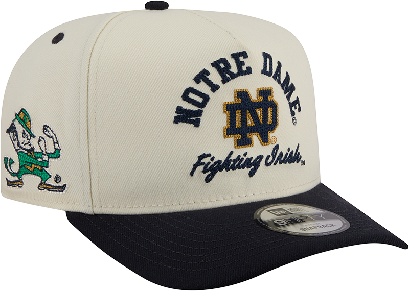 Notre Dame Fighting Irish New Era Arched Ivory A-Frame 9FIFTY Snapback Hat product image 1, provided for visual reference