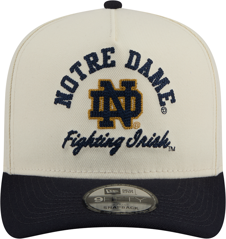 Notre Dame Fighting Irish New Era Arched Ivory A-Frame 9FIFTY Snapback Hat product image 2, provided for visual reference