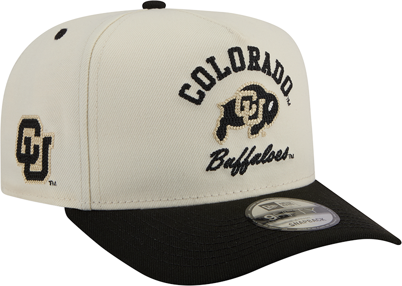 Colorado Buffaloes New Era Arched Ivory A-Frame 9FIFTY Snapback Hat product image 1, provided for visual reference and