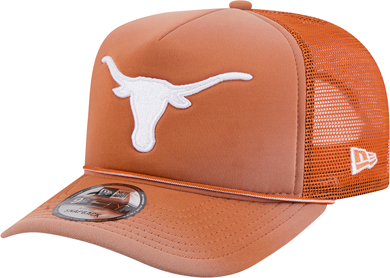 Texas Longhorns New Era Burnt Orange Fade Rope 9FIFTY A-FRAME Trucker Snapback Hat product image 3, provided for visual