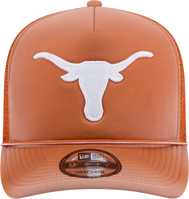 Texas Longhorns New Era Burnt Orange Fade Rope 9FIFTY A-FRAME Trucker Snapback Hat product image 2, provided for visual