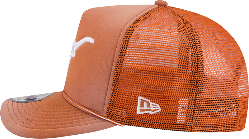 Texas Longhorns New Era Burnt Orange Fade Rope 9FIFTY A-FRAME Trucker Snapback Hat product image 7, provided for visual