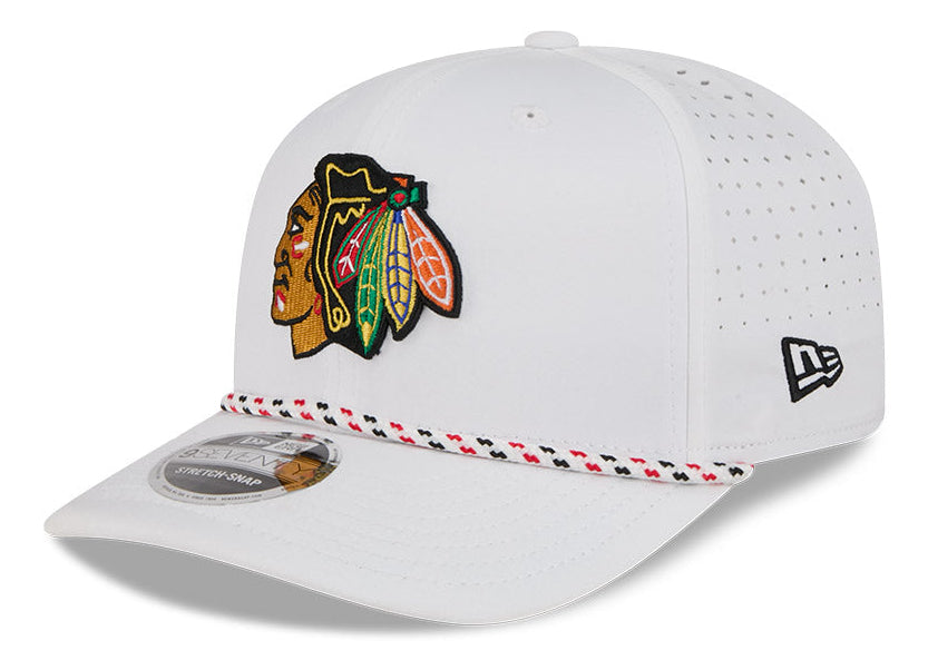 Chicago Blackhawks New Era White Rope 9SEVENTY Stretch-Snap Adjustable Hat product image 3, provided for visual reference
