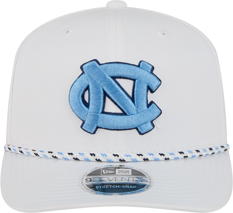 North Carolina Tar Heels New Era Team White Rope 9SEVENTY Stretch-Snap Adjustable Hat product image 2, provided for visual