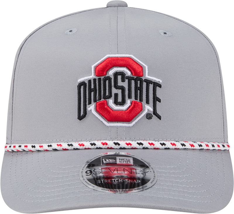 Ohio State Buckeyes New Era Gray Rope 9SEVENTY Stretch-Snap Adjustable Hat product image 2, provided for visual reference