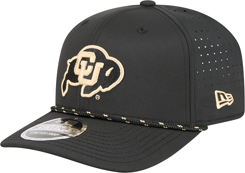Colorado Buffaloes New Era Black Rope 9SEVENTY Stretch-Snap Adjustable Hat product image 3, provided for visual reference