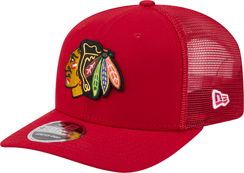 Chicago Blackhawks New Era Red 9SEVENTY Trucker Hat for Men product image 1, provided for visual reference and product
