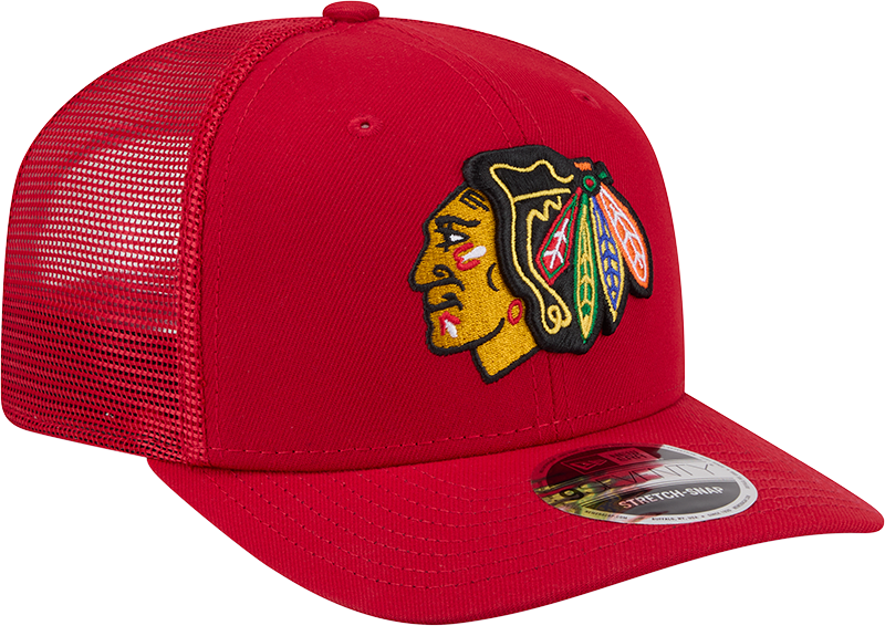 Chicago Blackhawks New Era Red 9SEVENTY Trucker Hat for Men product image 3, provided for visual reference and product