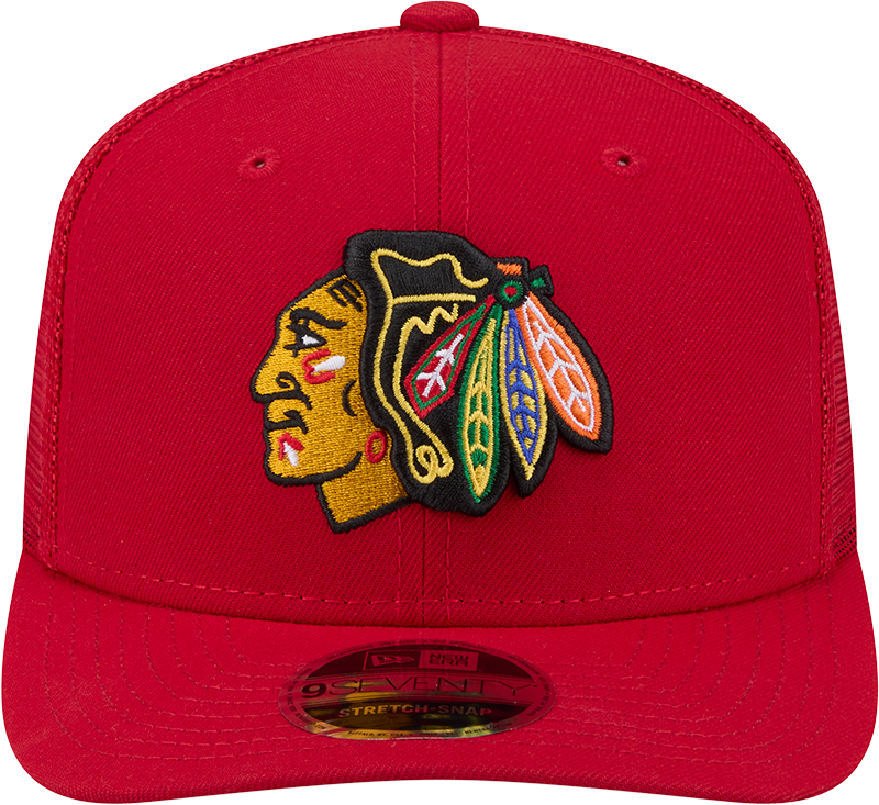 Chicago Blackhawks New Era Red 9SEVENTY Trucker Hat for Men product image 2, provided for visual reference and product