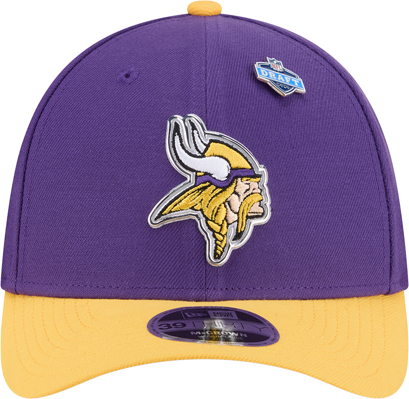 Minnesota Vikings New Era Purple/Yellow 2026 NFL Draft 39THIRTY M-Crown Flex Hat product image 2, provided for visual