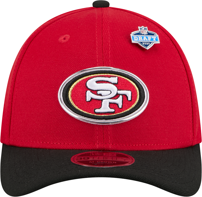 San Francisco 49ers New Era Red/Black 2026 NFL Draft 39THIRTY M-Crown Flex Hat product image 2, provided for visual