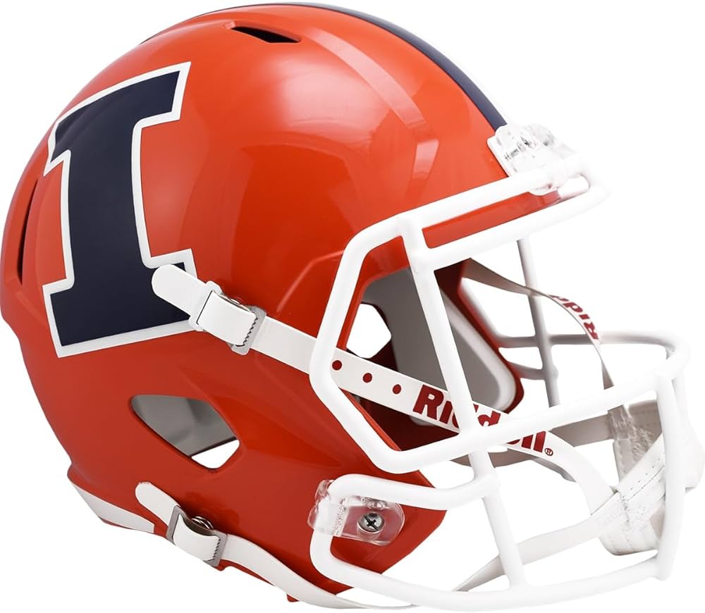 Illinois Fighting Illini Orange Riddell Replica Full Size Speed Helmet product image 1, provided for visual reference and