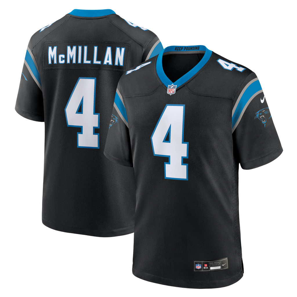 Tetairoa McMillan Carolina Panthers Nike Black Replica Game Jersey for Men product image 1, provided for visual reference