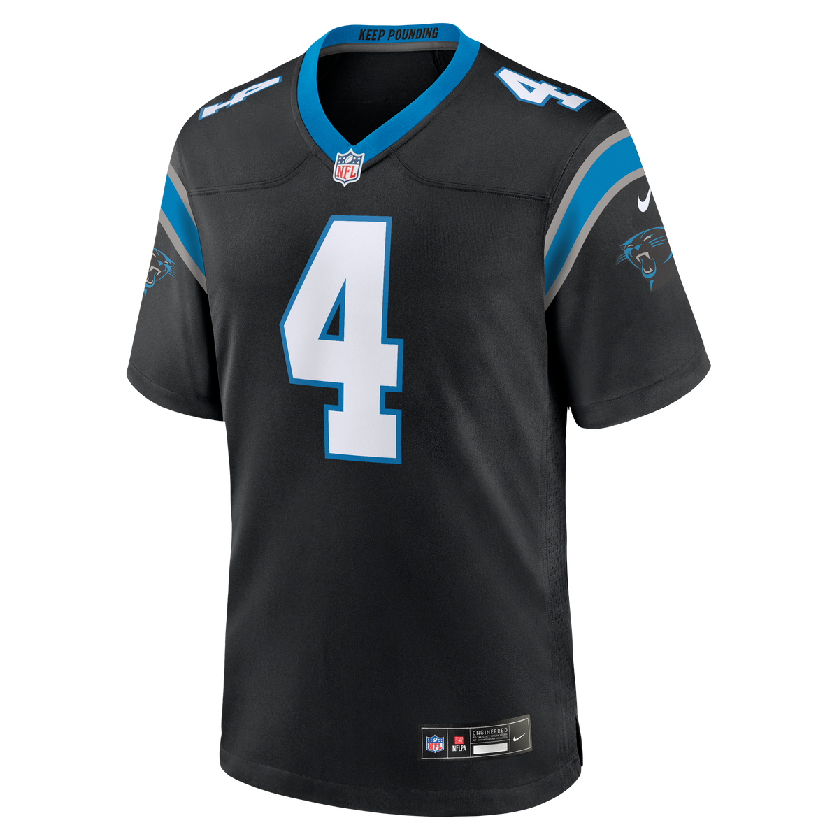 Tetairoa McMillan Carolina Panthers Nike Black Replica Game Jersey for Men product image 2, provided for visual reference