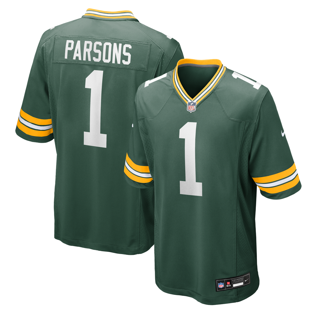 Green Bay Packers Micah Parsons Nike Green Player Game Jersey for Men product image 1, provided for visual reference and