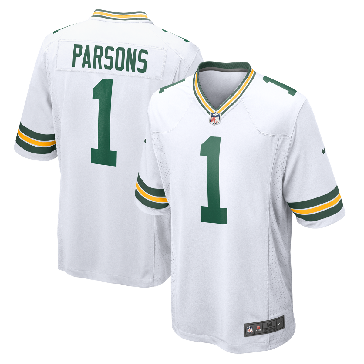 Green Bay Packers Micah Parsons Nike White Player Game Jersey for Men product image 1, provided for visual reference and