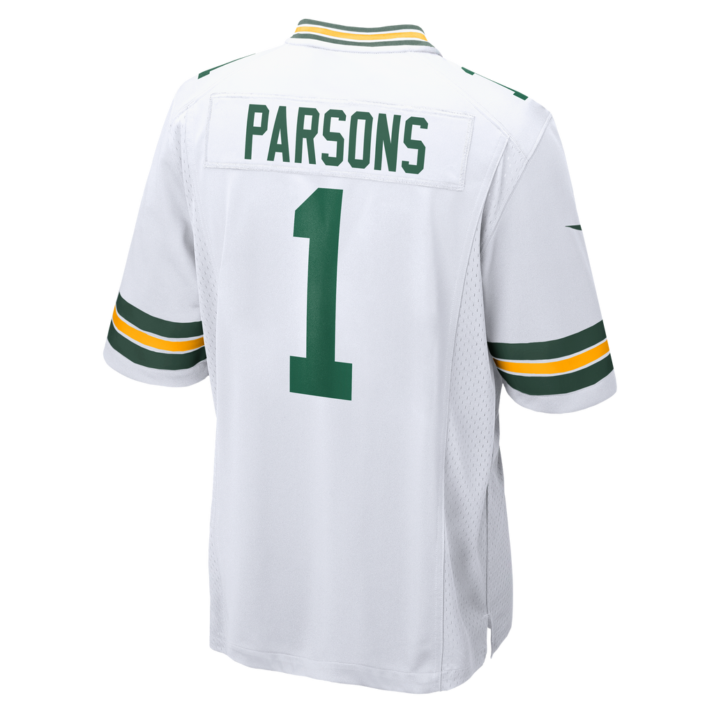Green Bay Packers Micah Parsons Nike White Player Game Jersey for Men product image 3, provided for visual reference and