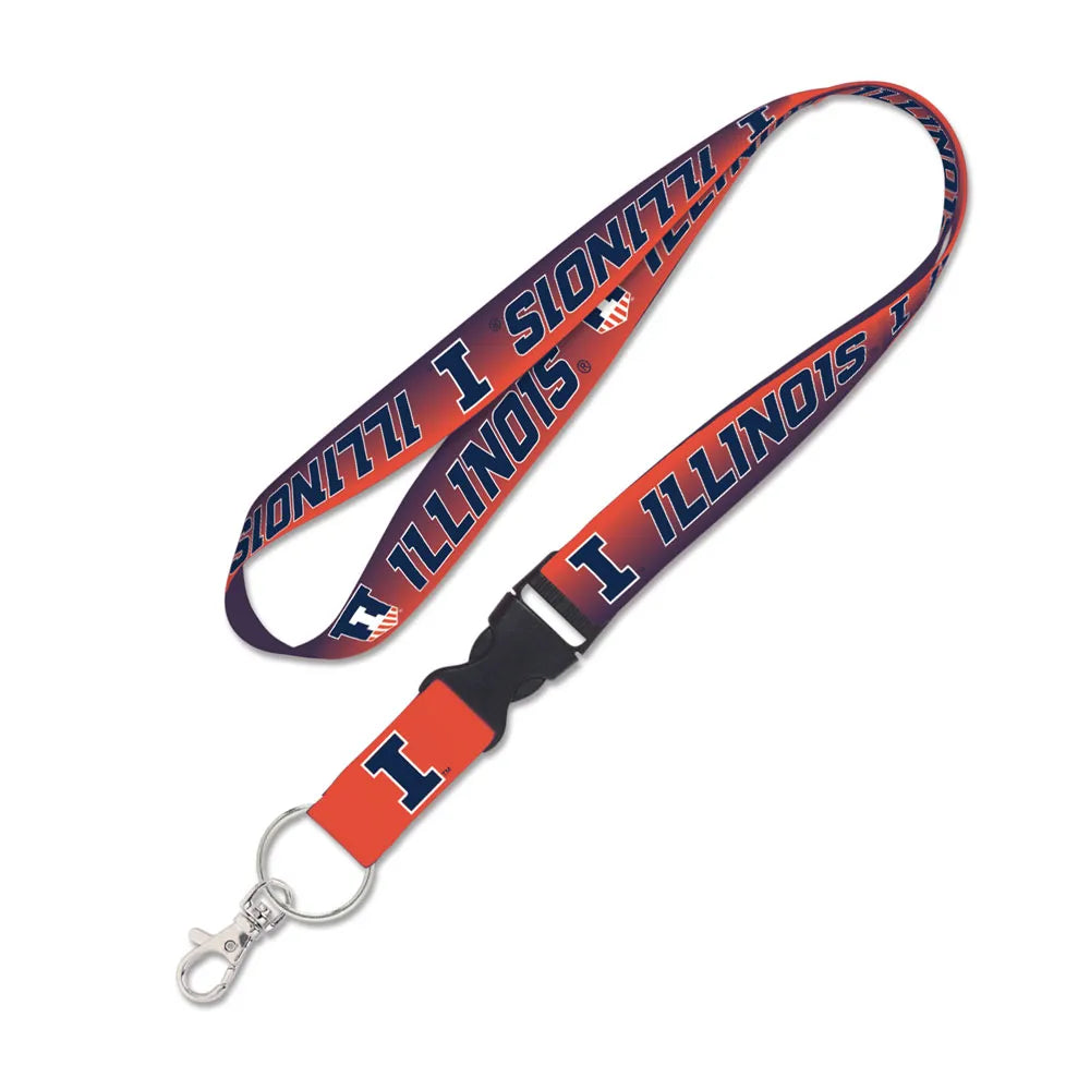 Illinois Fighting Illini Gradient Double Sided Lanyard With Detachable Buckle By Wincraft product image 1, provided for