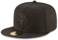 Minnesota Vikings Black on Black Basic 59FIFTY Fitted Hat product image 1, provided for visual reference and product detail