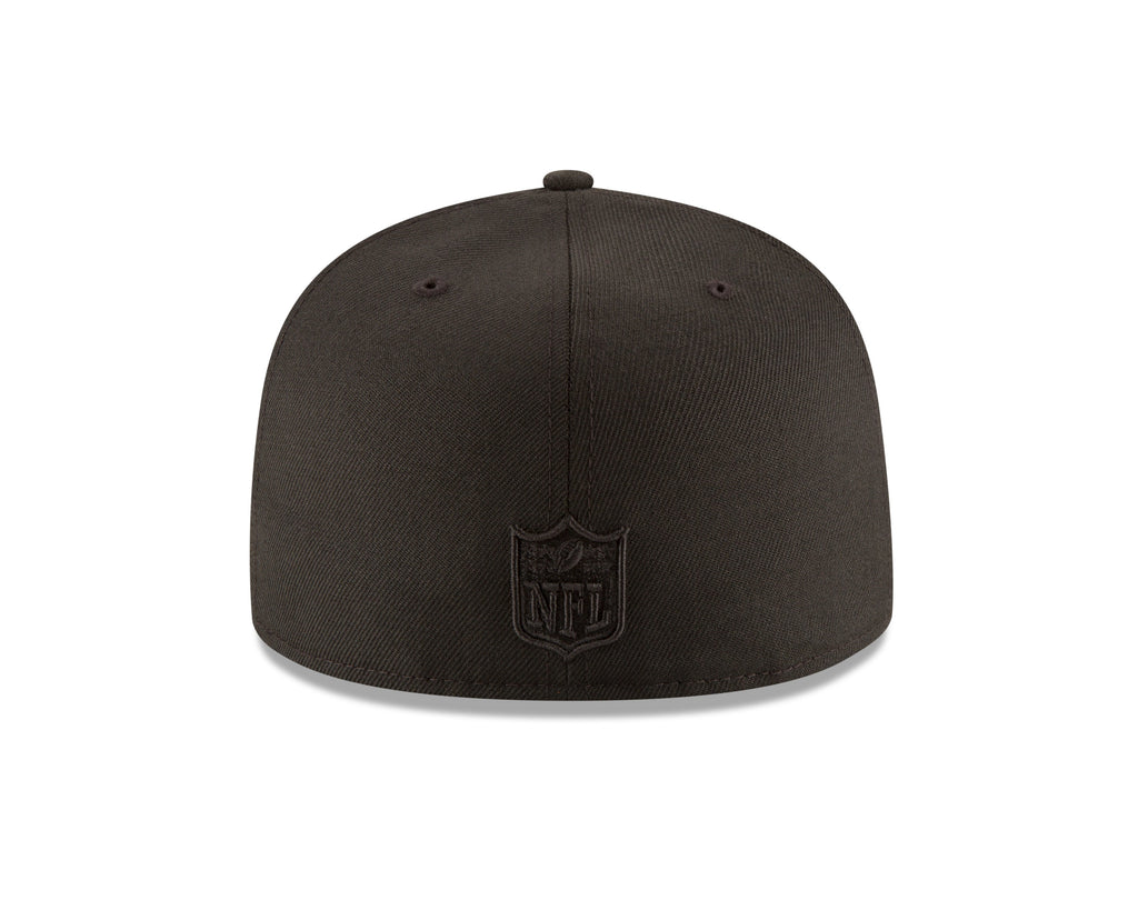 Minnesota Vikings Black on Black Basic 59FIFTY Fitted Hat product image 6, provided for visual reference and product detail