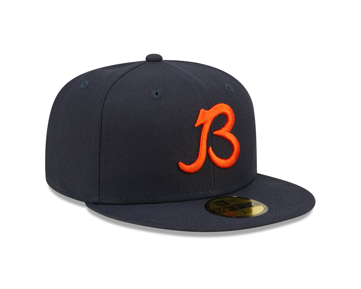 Chicago Bears "B" Logo Nightshift Navy New Era 59FIFTY Fitted Hat product image 3, provided for visual reference and product