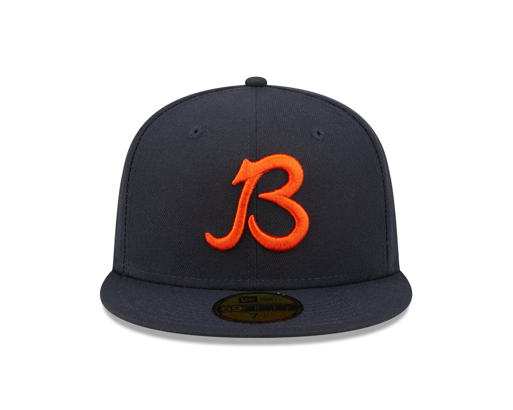 Chicago Bears "B" Logo Nightshift Navy New Era 59FIFTY Fitted Hat product image 2, provided for visual reference and product