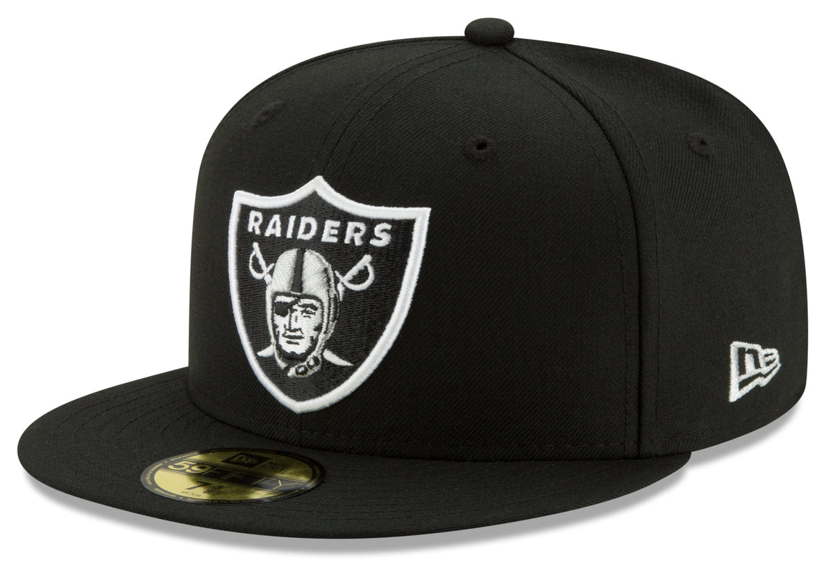 Las Vegas Raiders New Era Black Classic 59FIFTY Fitted Hat product image 1, provided for visual reference and product detail