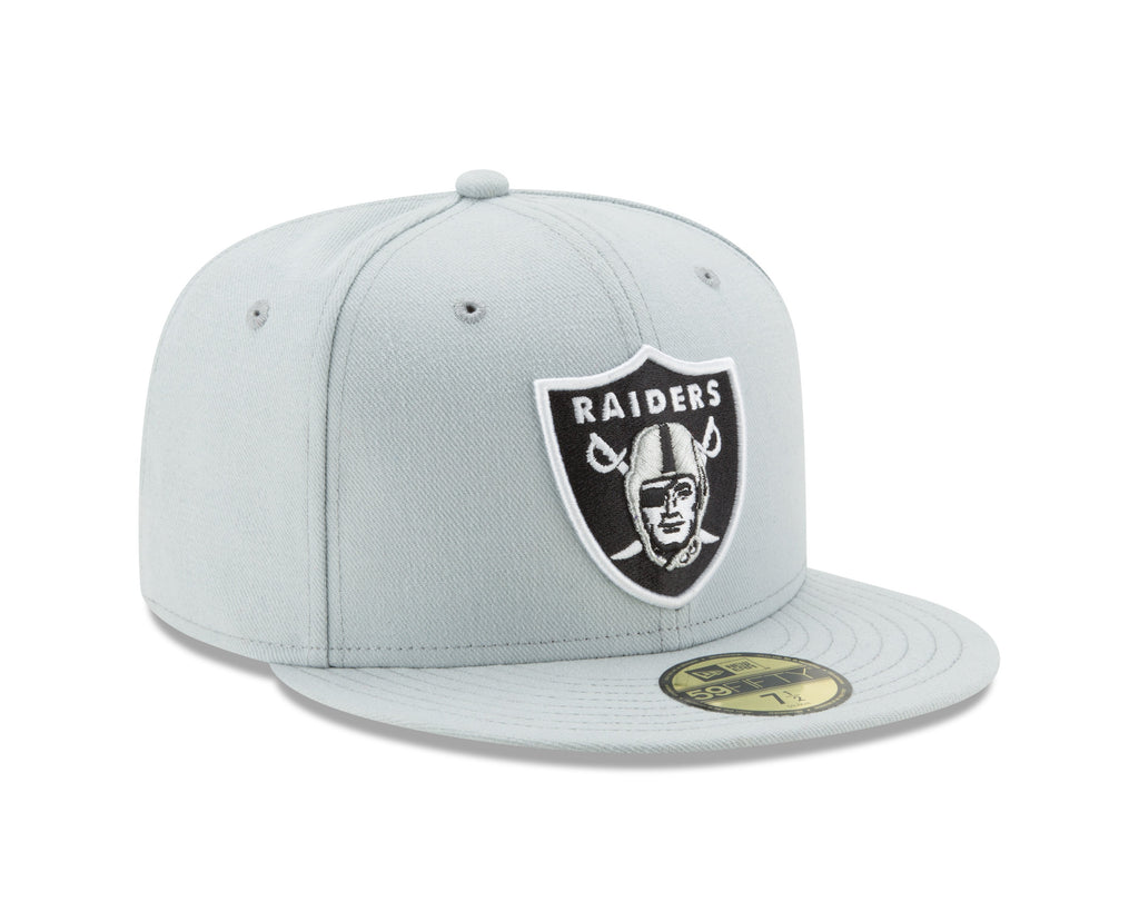 Las Vegas Raiders New Era Snow Gray Classic 59FIFTY Fitted Hat product image 2, provided for visual reference and product