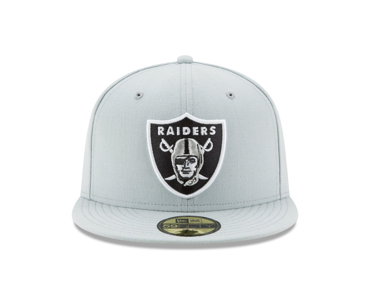 Las Vegas Raiders New Era Snow Gray Classic 59FIFTY Fitted Hat product image 3, provided for visual reference and product