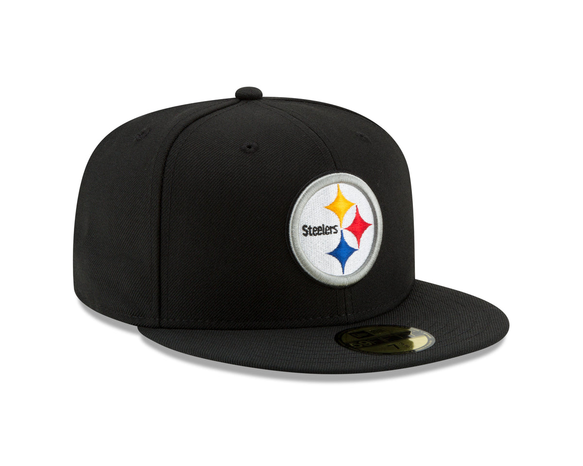 Pittsburgh Steelers New Era Black Basic 59FIFTY Fitted Hat for Men product image 3, provided for visual reference and